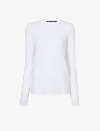 Flat image of Long Sleeve T-Shirt in Tissue Jersey in white
