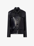 Flat image of Roos Jacket In Leather in black