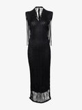 Flat image of Tauba Dress In Satin Ribbon in black