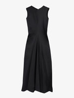 Flat image of Ella Dress in Matte Satin in black