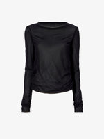 Flat image of Dara Top In Technical Nylon Jersey in black