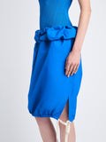 Detail image of model wearing Hayley Skirt In Ligthweight Crinkle Poplin in BLUE
