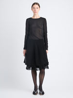 Front image of model wearing Julia Skirt In Micro Pleat Jersey in black