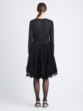 Back image of model wearing Julia Skirt In Micro Pleat Jersey in black