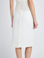Detail image of model wearing Adele Skirt In Eco Cotton Twill in EGGSHELL