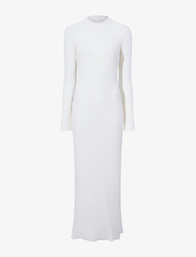 Flat image of Lara Knit Dress In Viscose Boucle in white