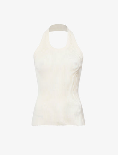 Still Life image of Gloria Top In Viscose Rib in EGGSHELL