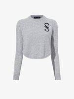 Still Life image of Stella Sweater In Cashmere Jacquard in GREY MELANGE