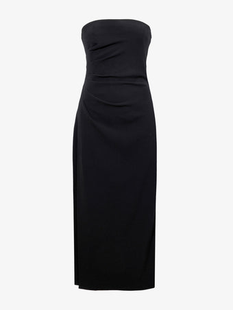 Flat image of Shira Strapless Dress In Matte Viscose Crepe in black