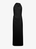 Flat image of Selena Twist Back Dress in Matte Viscose Crepe in black
