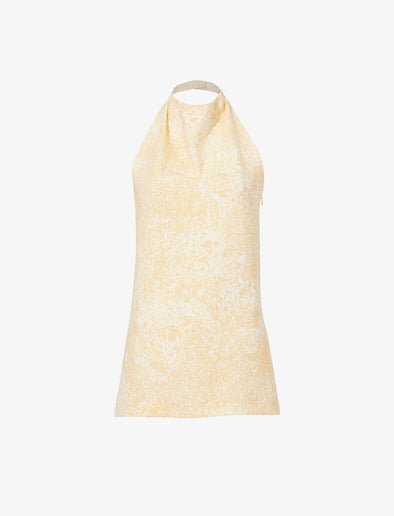 Still Life image of Theda Top In Printed Viscose Crepe in YELLOW MULTI