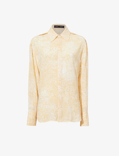 Still Life image of Norman Top In Printed Viscose Crepe in YELLOW MULTI