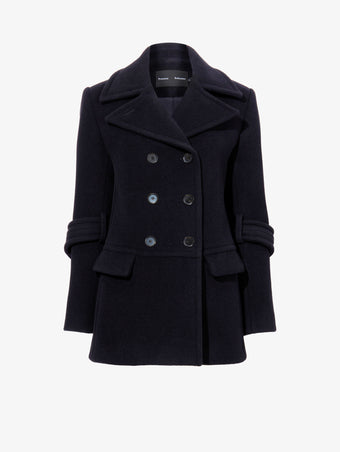 Still Life image of Rowen Peacoat In Eco Double Face Wool in Black