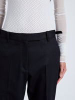 Detail image of model wearing Teddy Pant In Wool Twill in Black
