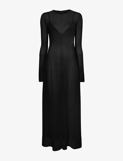 Proenza Schouler Still Life image of Anneliese Dress in Organza Knit in BLACK
