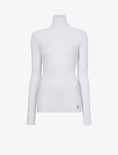 Proenza Schouler Still Life image of Fox Top In Matte Viscose Rib in WHITE