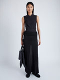 Front image of model wearing Avalon Skirt In Lacquered Knit in Black