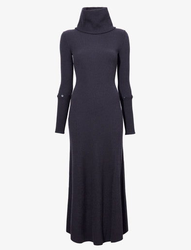 Proenza Schouler Still Life image of Jocelyn Dress in Midweight Viscose Rib Knit in CHARCOAL