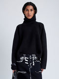 Front cropped image of model wearing Yara Sweater In Double Face Cashmere in Black