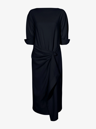 Proenza Schouler Still Life image of Maisie Dress in Matte Viscose Crepe in BLACK
