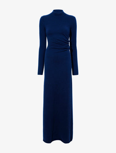 Proenza Schouler flat image of Annette Dress in Cashmere Silk in navy
