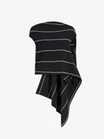 Proenza Schouler Still Life image of Sutton Top in Stripe Bi-Stretch Viscose in Black Multi
