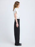 Proenza Schouler Side full length image of model wearing Zion Top in Linen Viscose in Off White