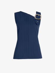 Proenza Schouler Still Life image of Marin Top in Technical Nylon Jacquard in Midnight