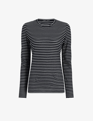 Proenza Schouler Still Life image of Mia T-Shirt in Cotton Stripe Jersey in Black Multi