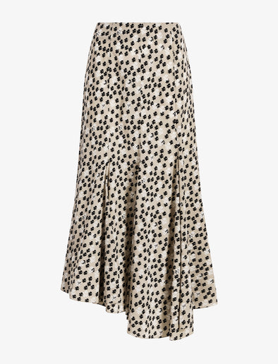 Proenza Schouler Still Life image of Joelle Skirt in Printed Silk Viscose in Sand Multi