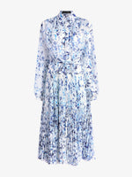 Proenza Schouler Still Life image of Jones Dress in Printed Crinkle Chiffon in Off White Multi