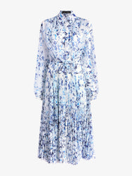 Proenza Schouler Still Life image of Jones Dress in Printed Crinkle Chiffon in Off White Multi