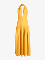 Proenza Schouler flat image of Tala Dress in Viscose Georgette in lemon