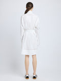 Proenza Schouler Back full length image of model wearing Sammy Dress in Eco Cotton Poplin in White