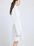 Proenza Schouler Detail image of model wearing Sammy Dress in Eco Cotton Poplin in White