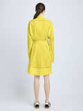 Proenza Schouler Back full length image of model wearing Sammy Dress in Eco Cotton Poplin in Yellow