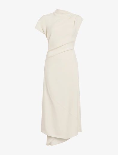 Proenza Schouler Still Life image of Hallie Dress in Hammered Viscose in Champagne