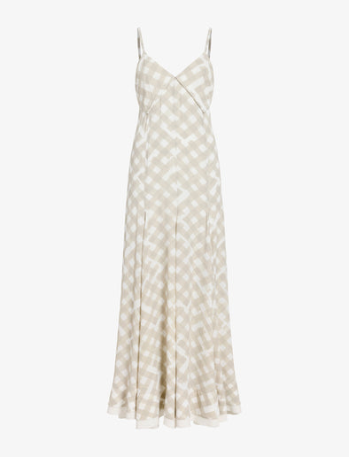 Proenza Schouler Still Life image of June Dress in Printed Crepe De Chine in Oyster Multi