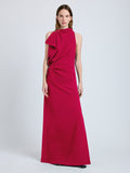 Proenza Schouler front image of model wearing Devyn Dress in Matte Double Crepe in orchid