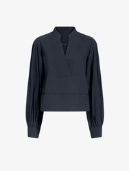 Proenza Schouler flat image of Grayson Top in Eco Cotton Poplin in black
