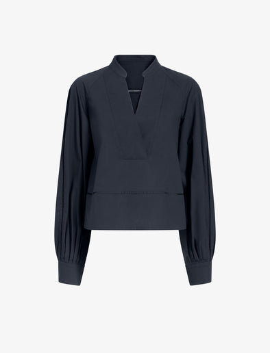 Proenza Schouler flat image of Grayson Top in Eco Cotton Poplin in black