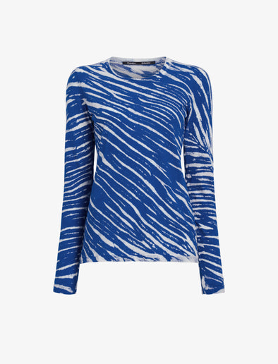 Proenza Schouler Still Life image of Mia T-Shirt in Tie Dye Tissue Jersey in Blue Multi