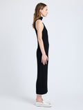 Proenza Schouler Side full length image of model wearing Maia Dress in Midweight Viscose Rib in Black