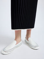 Proenza Schouler Detail image of model wearing Maia Dress in Midweight Viscose Rib in Black