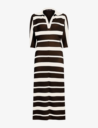 Proenza Schouler Still Life image of Solana Dress in Superfine Merino Silk in Brown Multi