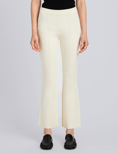 Proenza Schouler Front cropped image of model wearing Shaila Pant in Silk Viscose Knit in Ecru