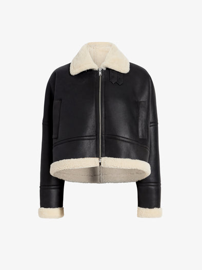 Proenza Schouler Still Life image of Alya Jacket In Shearling in Black, white