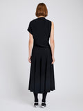Proenza Schouler Back full length image of model wearing Rue Dress In Light Matte Double Crepe in Black