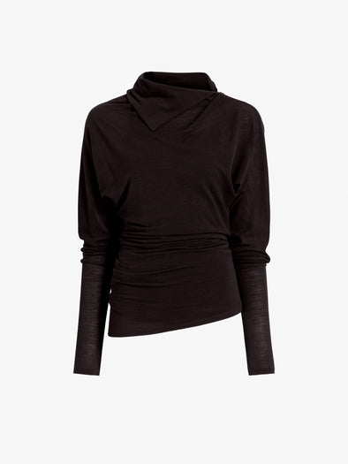 Proenza Schouler Still Life image of Golda Top In Jersey in Espresso