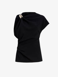 Proenza Schouler Still Life image of Malika Top In Matte Double Crepe in Black